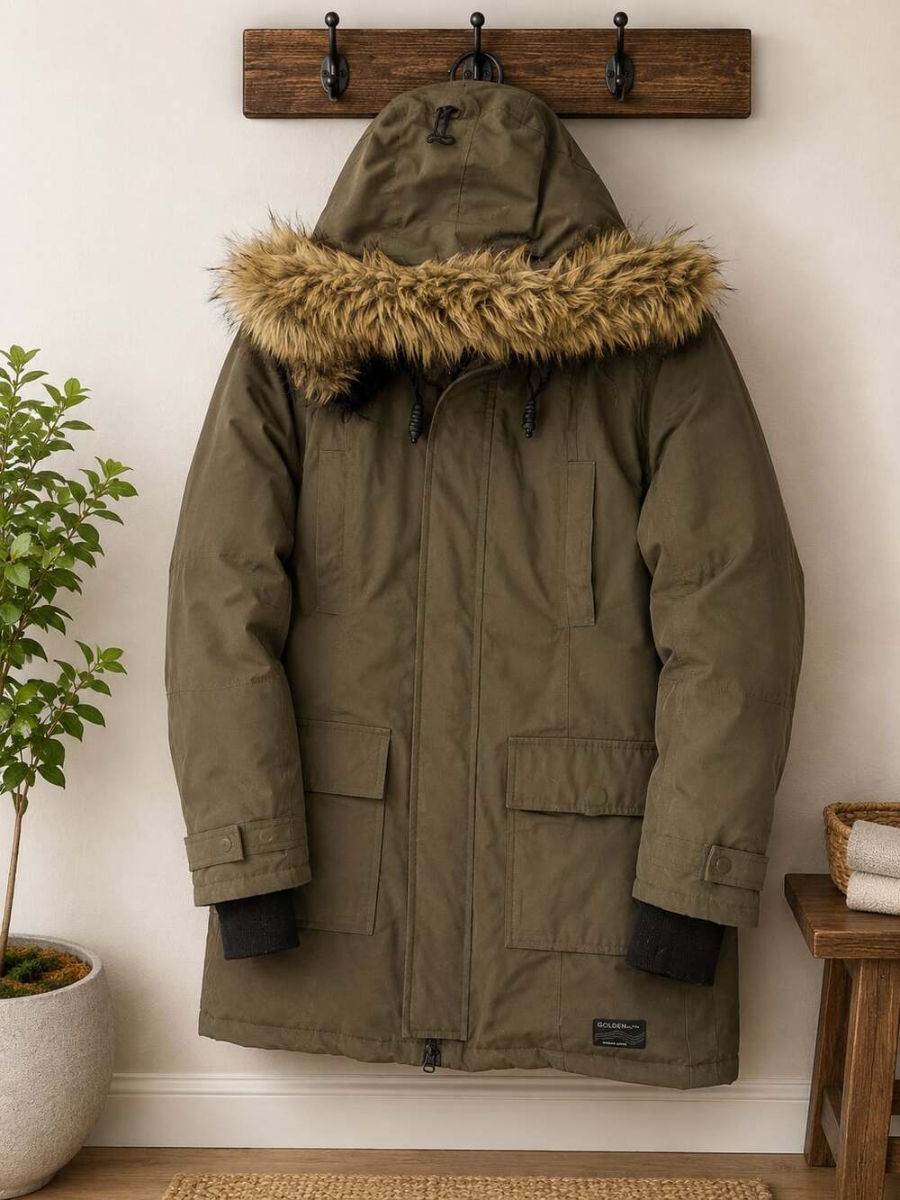 Golden by TNA Bancroft Parka Altitude Series Olive Green Down Coat Medium